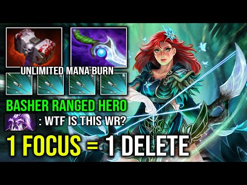 WTF OP MID HERO Unlimited Bash Raining Arrow 1 Focus = 1 Delete 100% Mana Burn Windranger Dota 2