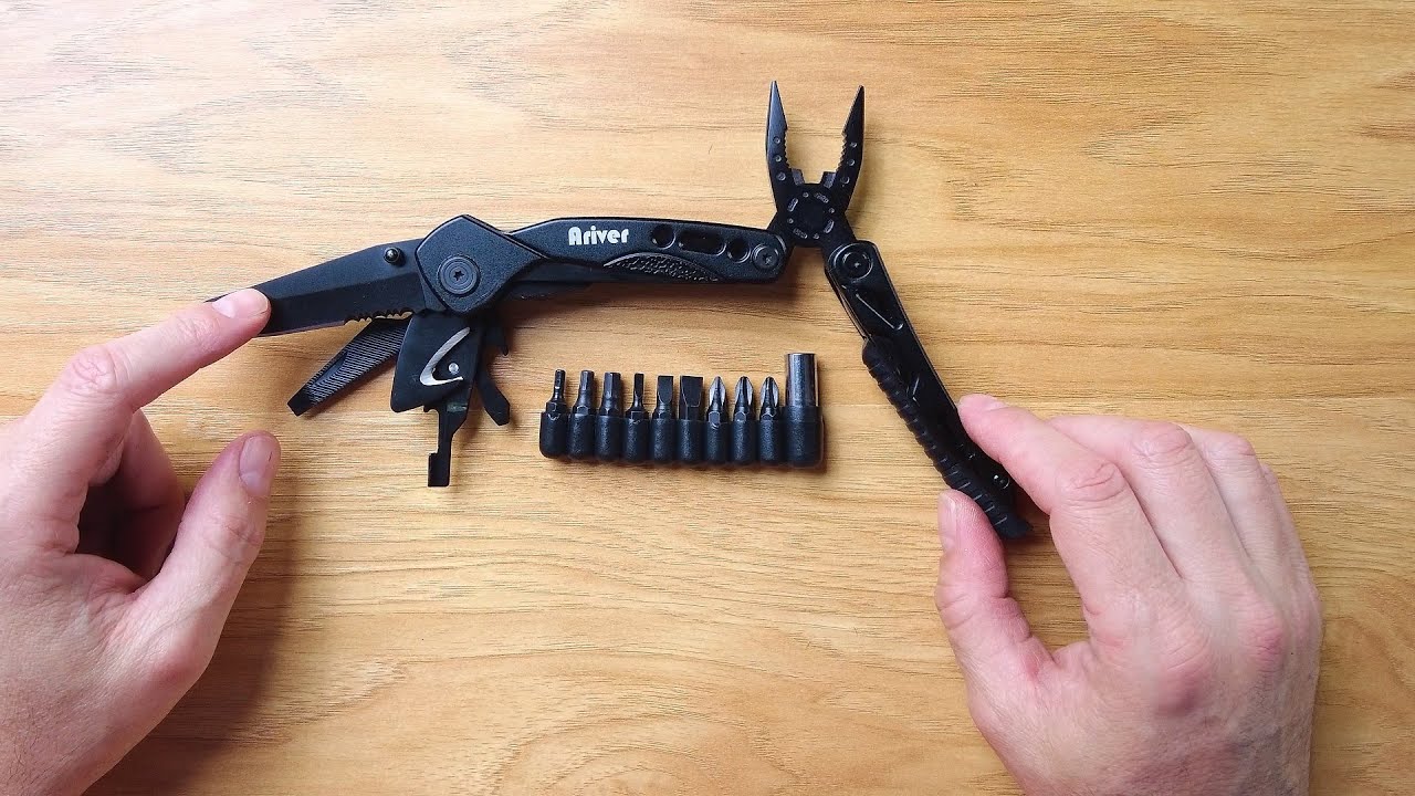 Ariver Portable Multitool Knife, Stainless Steel Multi Tool Pliers with Fire Starter Screwdriver