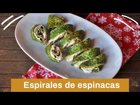 Espirales de espinacas para Navidad