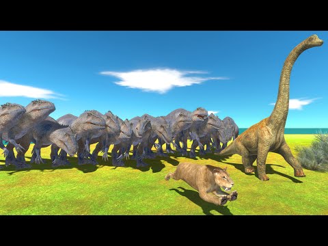 The challenge of escaping from Giganotosaurus in the unknown forest - Animal Revolt Battle Simulator