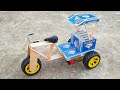 How To Make Matchbox Cycle E Rickshaw At Home DIY Matchbox Electric Rickshaw DC Motor Rickshaw