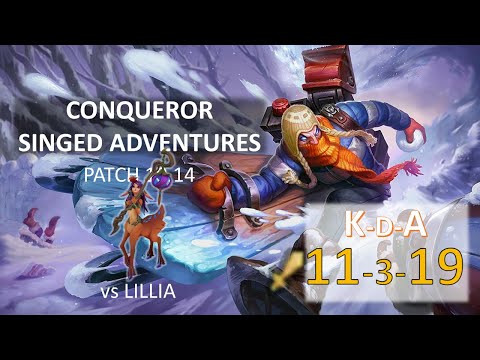 NEW CHAMPION LILLIA! CONQUEROR SINGED VS LILLIA TOP - PATCH 10.14 EUNE