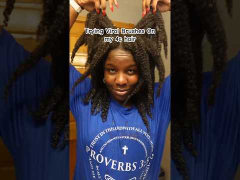 Trying viral brushes on my 4c hair #naturalhair #hairgrowth