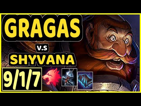 CRASH (GRAGAS) vs SHYVANA - 9/1/7 KDA JUNGLE CHALLENGER GAMEPLAY - KR