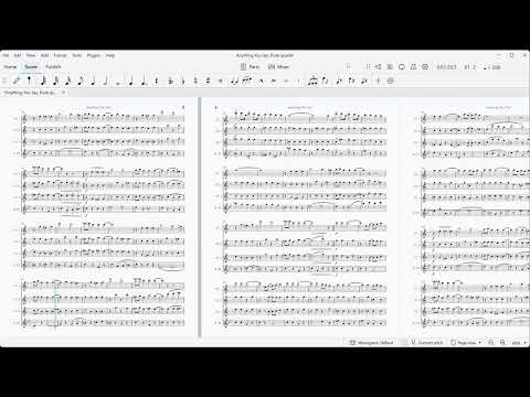 Flute Sheet Music - Anything You Say! (Walter Donaldson).   Arranged for flute quartet.  Full Score and Parts. image 2
