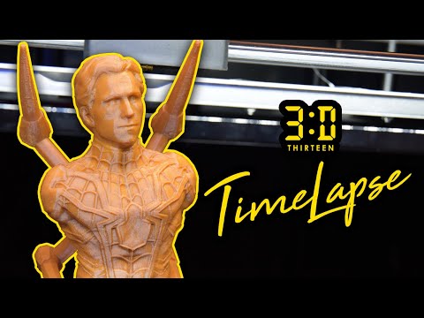 3D Printer Timelapse - Tom Holland as Marvel's Amazing Spider-Man 4K (Qidi Tech X-Max)