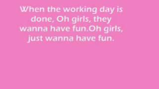 Girls Just Wanna Have Fun -- Miley Cyrus (lyrics)