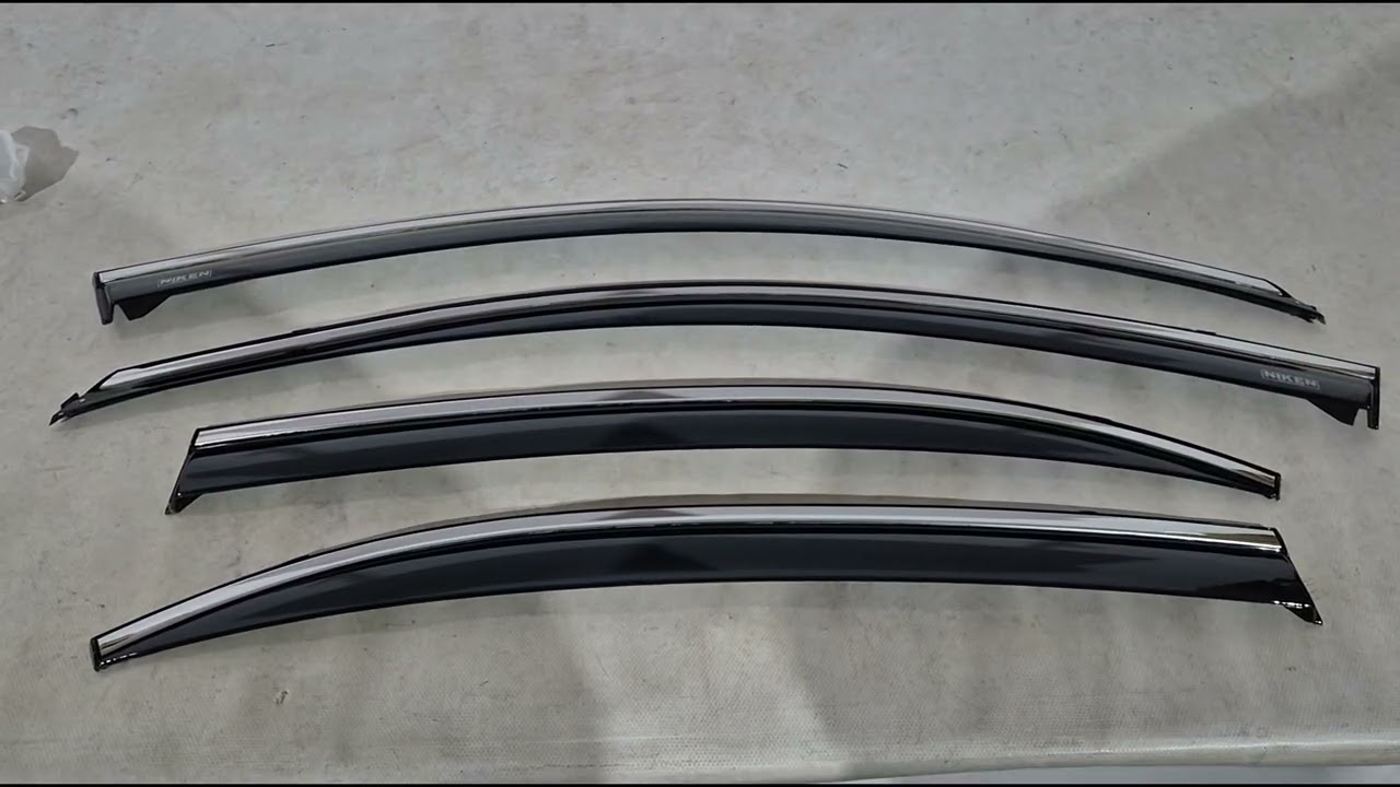 Chevrolet Malibu 2011-2018 гг. Ветровики с хромированным молдингом (4 шт, Niken) Video 1