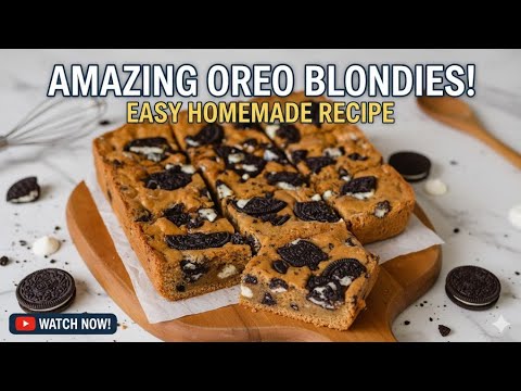 Easy Oreo Blondies | Chewy Blondie Bars Packed with Oreos & Choc Chunks