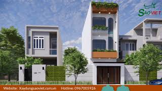 Video nhà phố hiện đại 1 trệt 2 lầu
