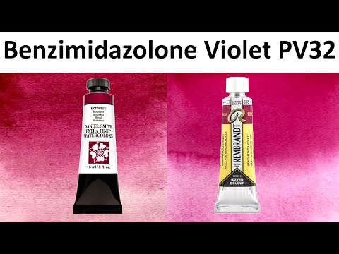 Benzimidazolone Violet PV32 Comparison - Daniel Smith bordeaux vs Rembrandt