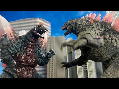 Godzilla evolved vs Space Godzilla (ultimate showdown) stop motion