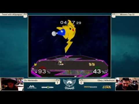Olympus - DJ Nintendo (Pikachu) vs MikeHaze (Fox) - SSBM Winners - Smash Melee