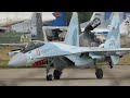 Sukhoi Su 35 Flanker Supermaneuverable Aircraft Takeoff And Aerobatics