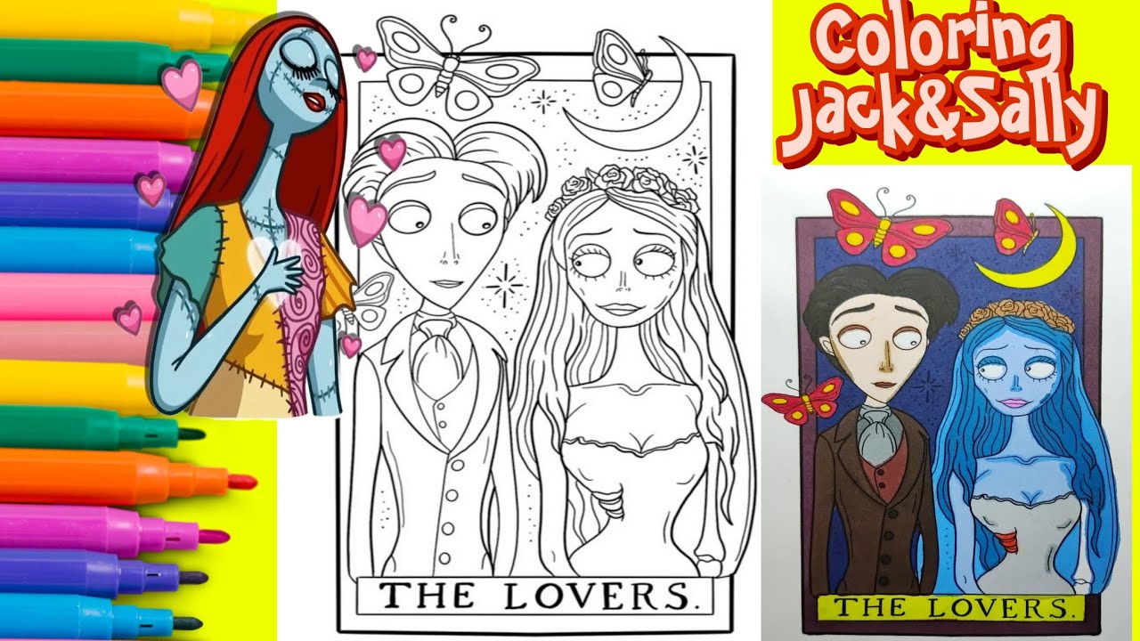 How To Color The Corpse Bride| Jack and Sally Coloring Book 🎃#art #corpsebride #halloween