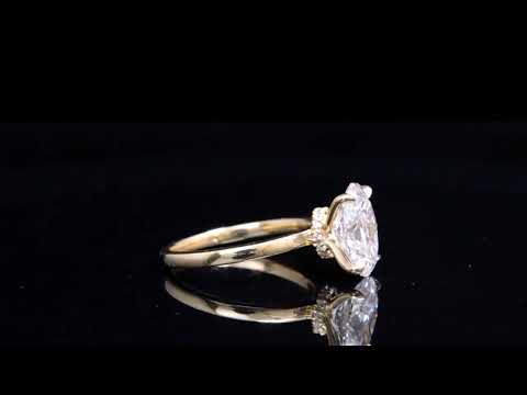 3.10 Ctw Oval Cut Solitaire Hidden Halo Diamond Ring- lg