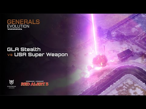 Red Alert 3 [Generals Evolution Mod] - GLA Stealth vs USA Super Weapon Brutal AI
