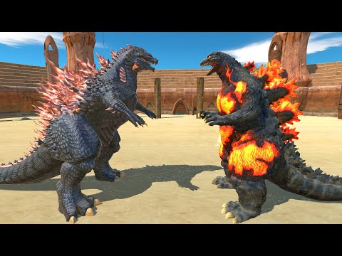Godzilla Burning VS Gojira Godzilla - Animal Revolt Battle Simulator