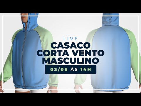 Casaco Corta Vento Masculino - AO VIVO - Molde #16