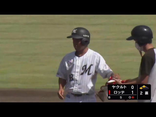 【ファーム】先制タイムリー!! マリーンズ・西巻が巧みにレフト線へ!! 2020/9/11 M-S(ファーム)