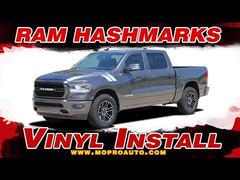 2019 2020 Dodge Ram Stripes   Ram HASHMARKS Decals   Vinyl Graphics Installation of Dodge Ram Vinyl