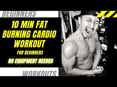 10 MINUTE FAT BURNING CARDIO WORKOUT for Beginners (NO EQUIPMENT)