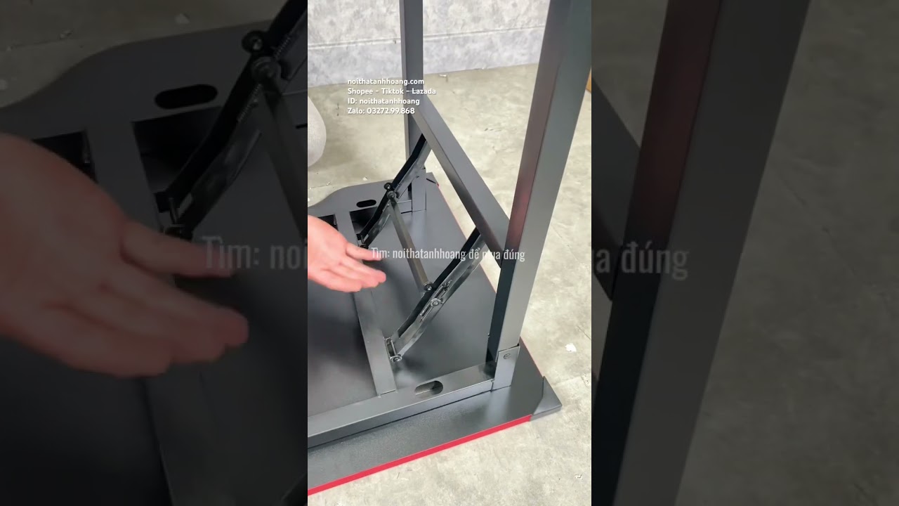 Bàn Máy Tính Gaming Có Thể Xếp Gọn Mặt Màu Đen Viền Đỏ Đã Lắp Sẵn Tiện Lợi | XEP02 GAME | Nội Thất Anh Hoàng