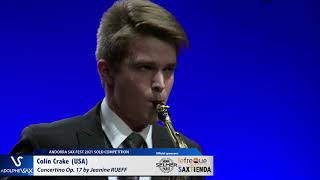 Colin Crake plays Concertino by J.RUEFF - Andorra Sax Fest FINAL ROUND