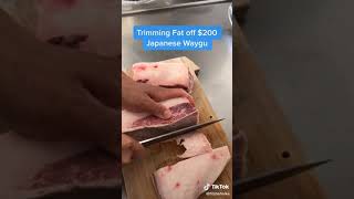 Trimming fat off Japanese Waygu #Shorts