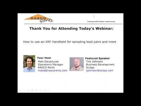 Webinar: How to use an XRF for lead paint sampling and other applications