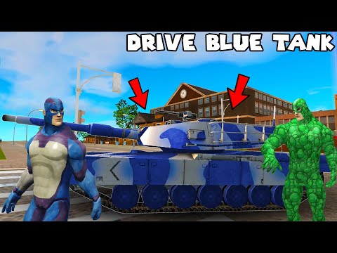 Drive Police BLUE TANK in Rope Hero Vice Town New Update 6.5 Game Definition Hindi Cartoon Video Mod