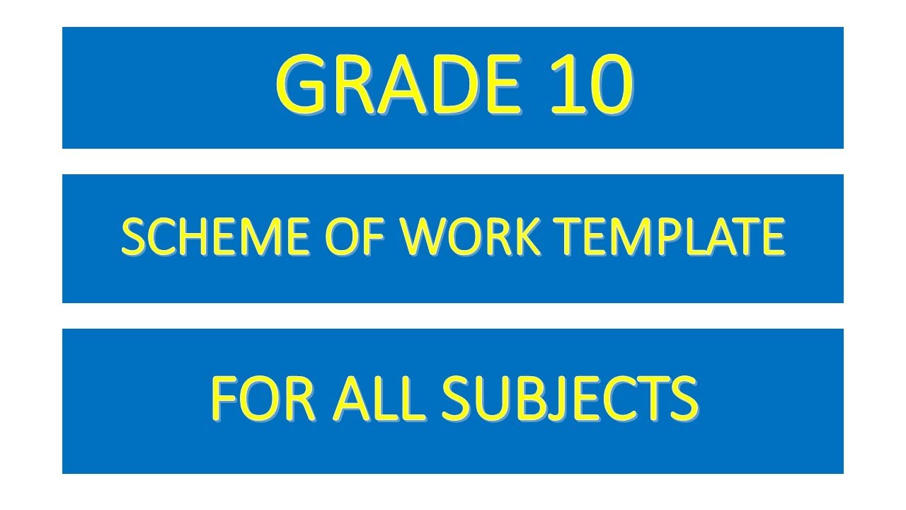 GRADE 10 SCHEME OF WORK TEMPLATE FOR ALL SUBJECTS | CBE KENYA