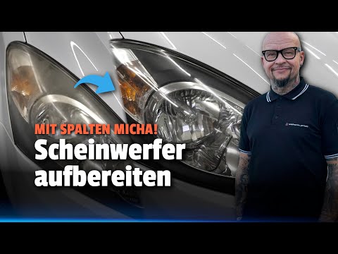 💥Blinde Scheinwerfer aufbereiten mit dem PROFI Spalten Micha: Scheinwerfer Polieren der Test