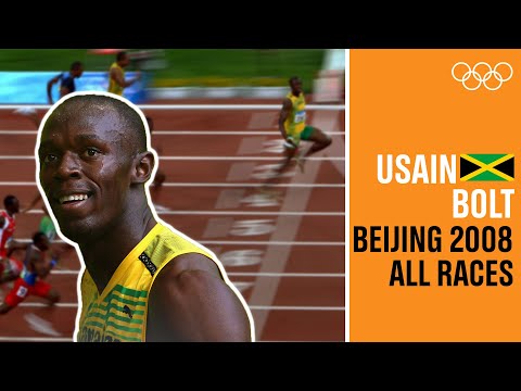 ALL of USAIN BOLT's 🇯🇲 individual races at Beijing 2008!