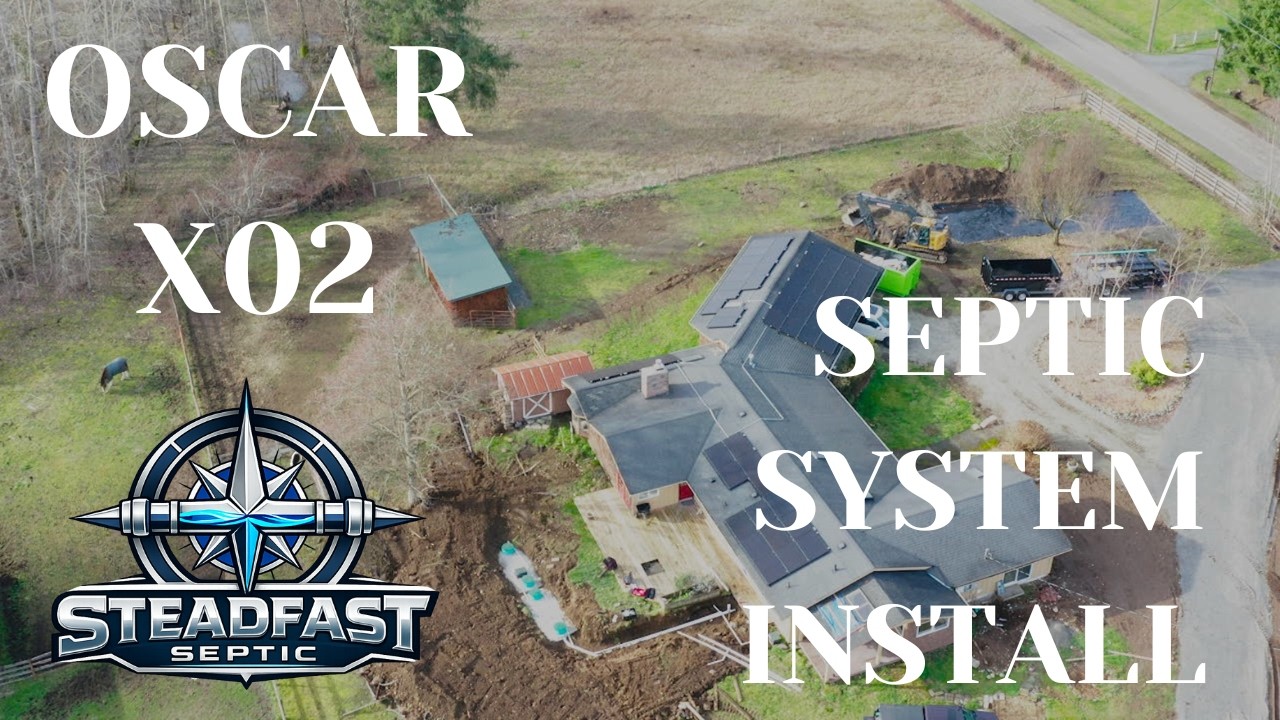 Technical septic install in an active horse pasture