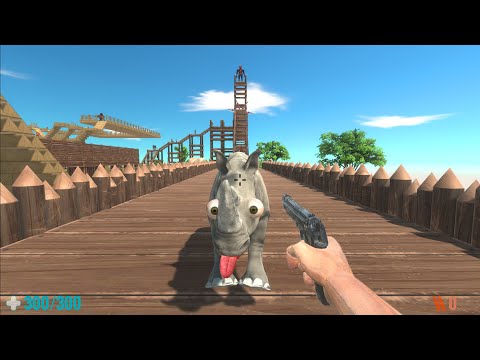 FPS Avatar with all weapons in Wooden land - Animal Revolt Battle Simulator