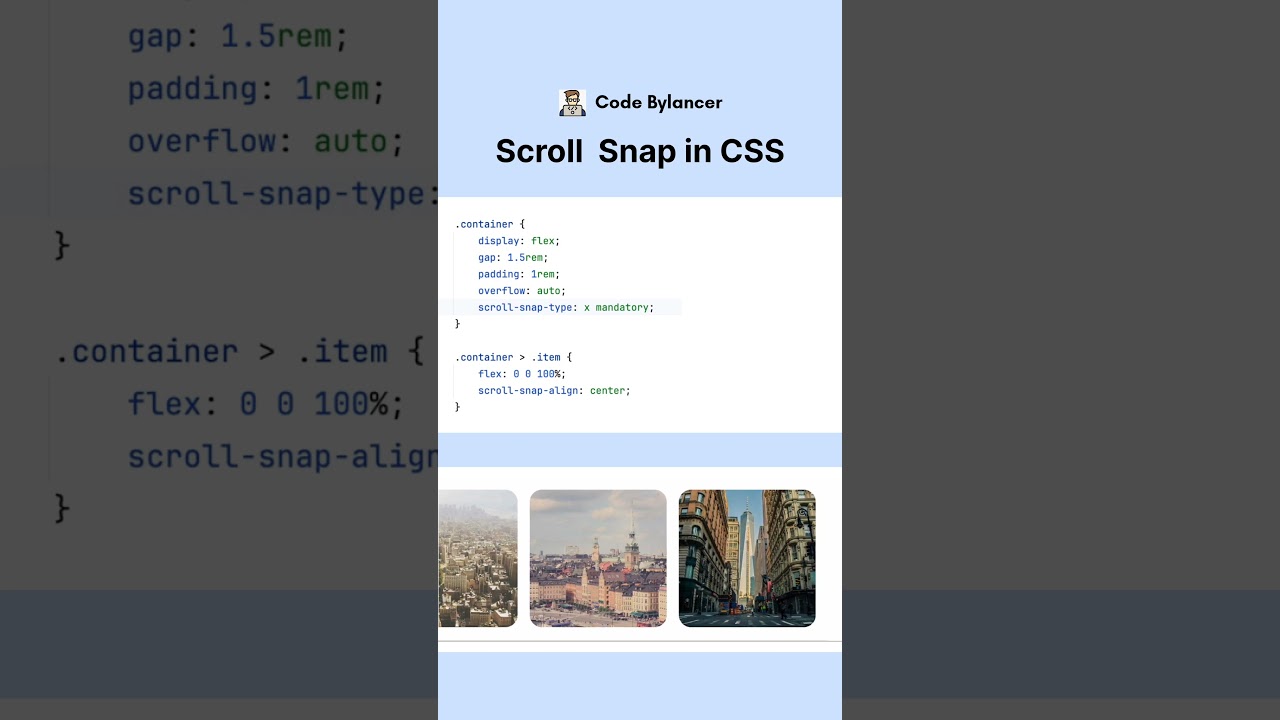 Horizontally scrollable container that will snap on elements when scrolling.