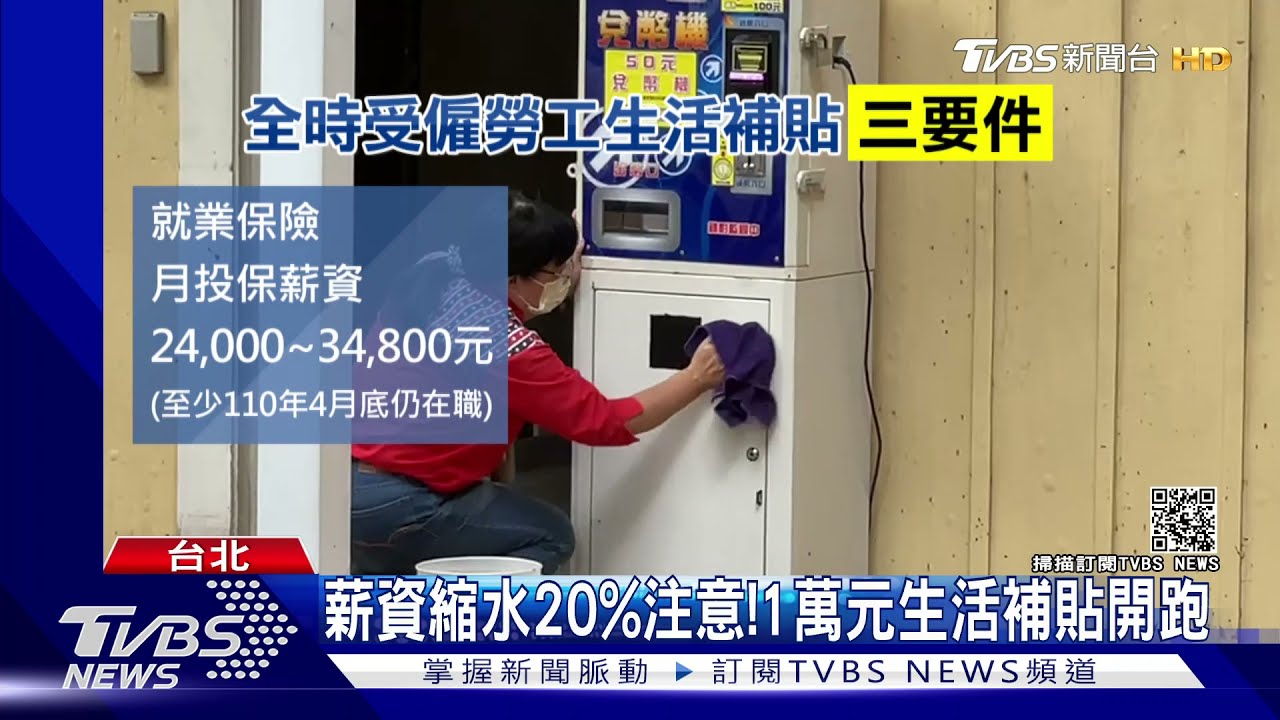 薪資縮水20%注意！　1萬元生活補貼開跑
