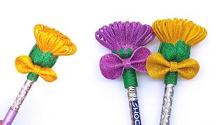 Beautiful DIY Flowers Made From Glitter Foam Paper | Easy Glitter Foam Paper Flower Making Tutorial