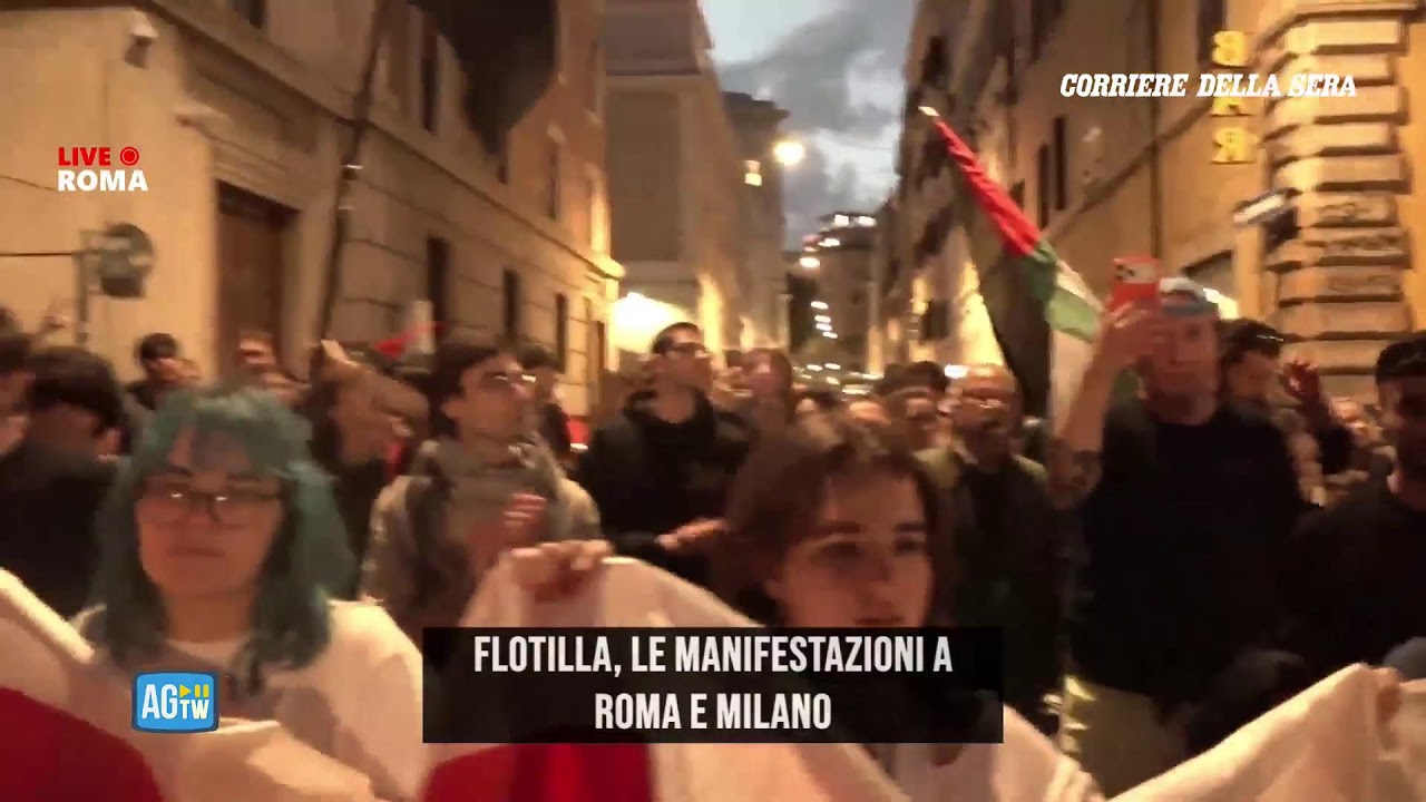 Flotilla, le manifestazioni a Roma e Milano