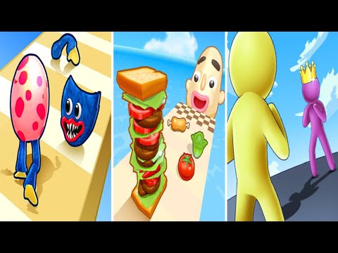 Monster Egg vs Sandwich Runner vs Giant rush - Triple game