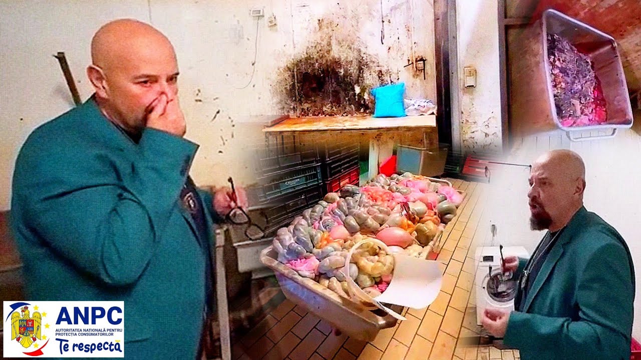Piedone, șocat 😳 de ceea ce a găsit într-un abator când efectua controlul ANPC, 😡 i s-a făcut rău. 🤮