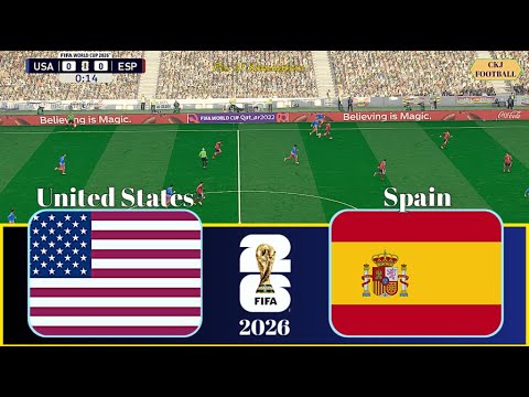 United States vs Spain | football 2026 world cup showdown | PES 21 Simulation