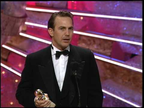 Golden Globes 1991 Kevin Costner Wins the Award for Best Director of a Motion Picture