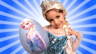 Disney Frozen Videos – Elsa Toys In Giant Frozen Surprise Egg Opening + Wig and Tiara