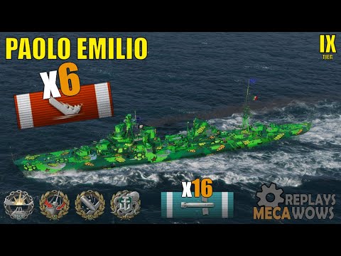 Destroyer Paolo Emilio 6 Kills & 220k Damage | World of Warships Gameplay