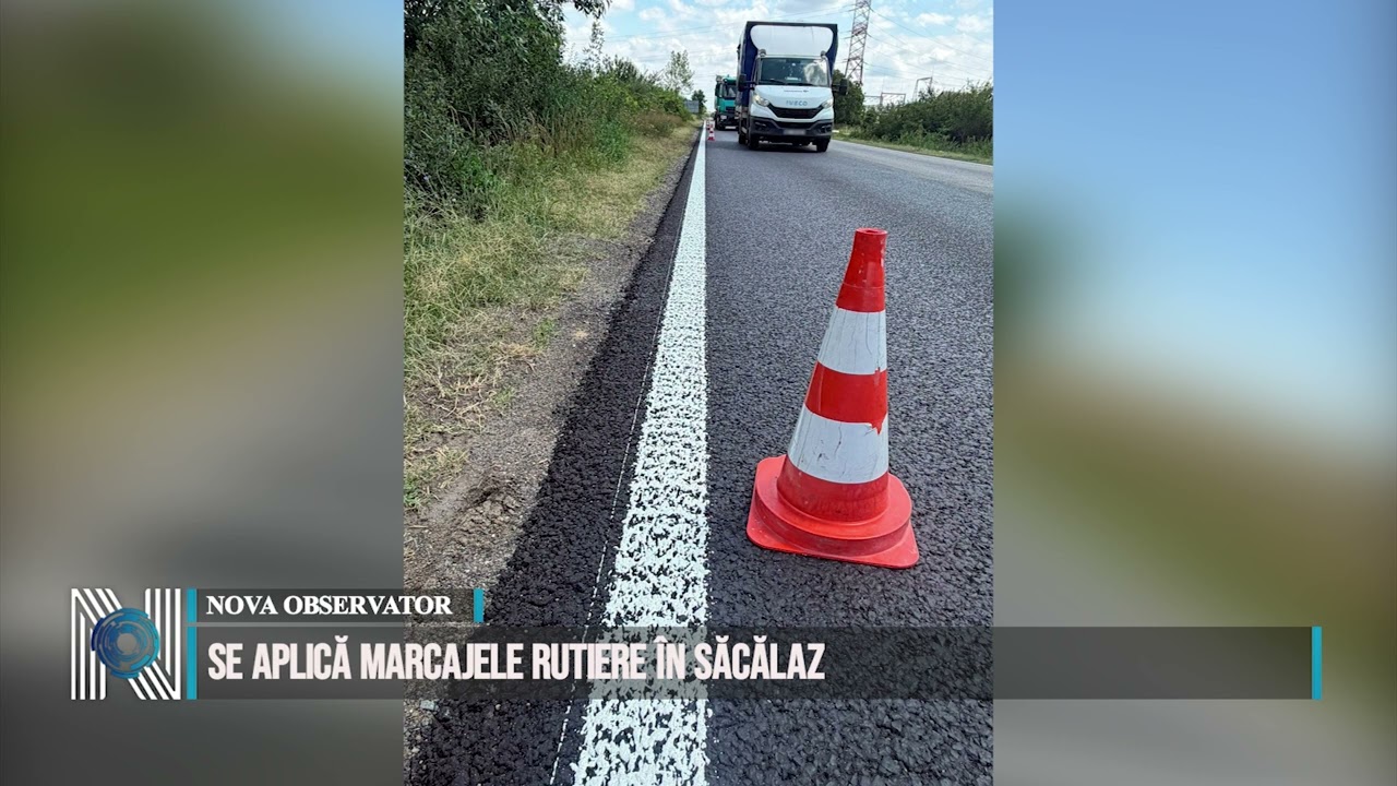 Se aplică marcajele rutiere în Săcălaz