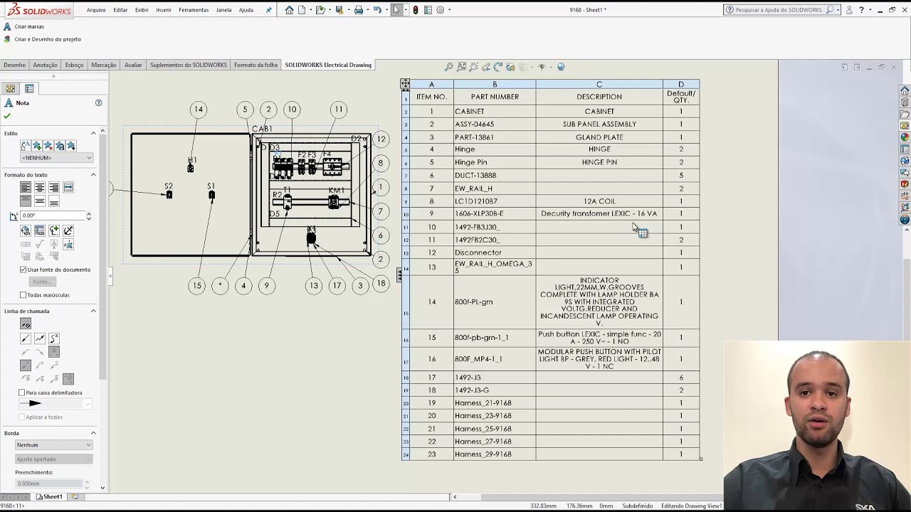 SOLIDWORKS Electrical | Layout do painel elétrico a partir do 3D