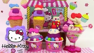 Play Doh Hello Kitty Ice Cream Shop le marchand de glaces pâte à modeler  ハローキティ アイスクリーム
