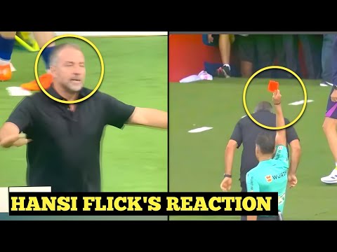 Hansi Flick's furious reaction to red card vs Girona